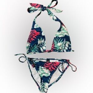Hurley Tropical Print Bikini Set Swimwear Size Large